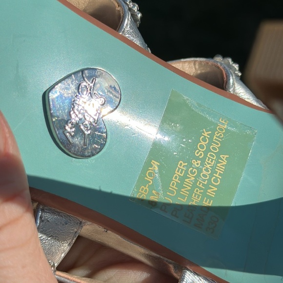 Betsey Johnson Silver Rhinestone Heels straps - Picture 3 of 5